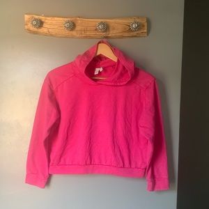 Zella | Hot Pink Hooded Crop Sweatshirt Sweater Long Sleeved Shirt Top NWOT